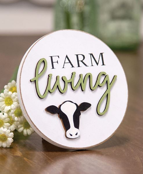 Picture of Farm Living Round Easel Sign