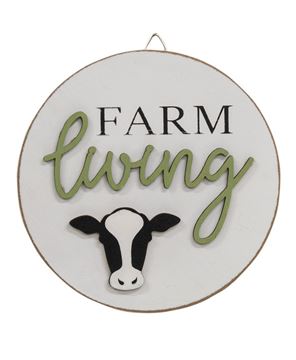 Picture of Farm Living Round Easel Sign