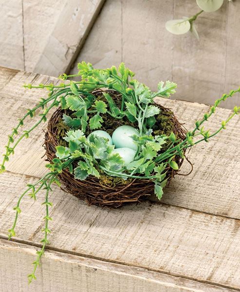 Picture of Vine & Greenery Bird Nest w/Blue Eggs