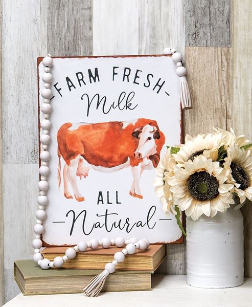Picture of Farm Fresh Milk All Natural Distressed Metal Sign