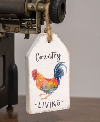 Picture of Country Living Rooster Wood Tag