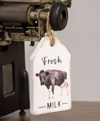 Picture of Fresh Milk Cow Wood Tag