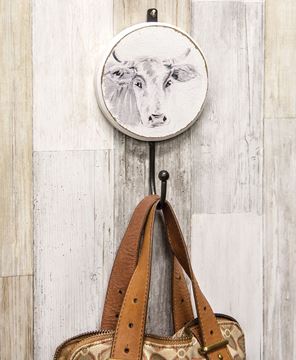 Picture of Wooden Farmhouse Cow Wall Hook
