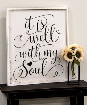 Picture of It Is Well With My Soul Distressed Framed Sign