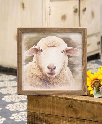 Picture of Serious Sheep Framed Print, Wood Frame