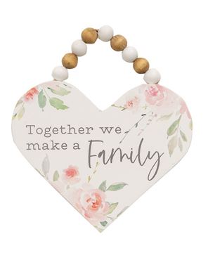 Picture of Together We Make A Family Wood Heart Ornament, 3 Asstd.