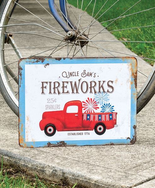 Picture of Uncle Sam's Fireworks Truck Rustic Metal Sign