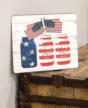Picture of Canning Jar American Flag Rustic Metal Sign