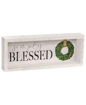 Picture of Thankful/Blessed Inset Box Sign, 2 Asstd.