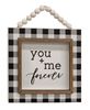 Picture of You + Me Beaded Buffalo Check Sign, 2 Asstd.