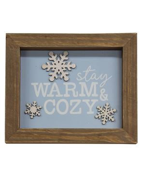 Picture of Stay Warm & Cozy Snowflake Framed Sign