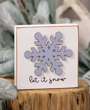 Picture of Let It Snow Snowflake Block