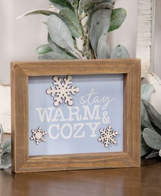 Picture of Stay Warm & Cozy Snowflake Framed Sign