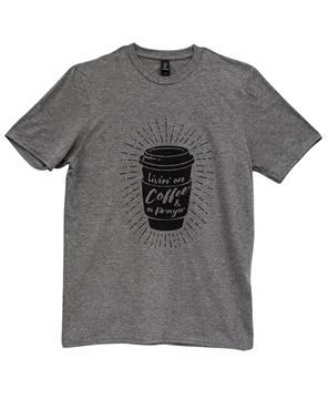 Picture of Livin' on Coffee & A Prayer T-Shirt, Heather Graphite