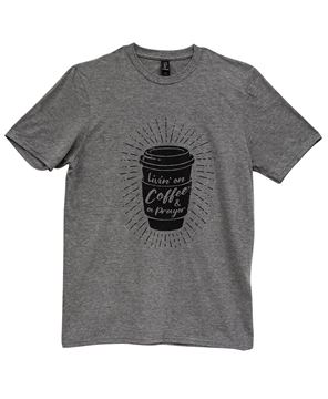 Picture of Livin' on Coffee & A Prayer T-Shirt, Heather Graphite XXL