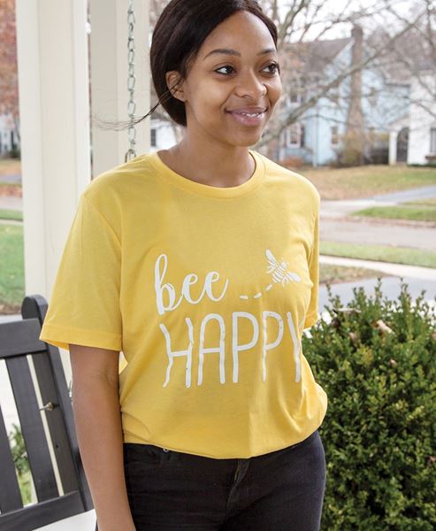 Picture of Bee Happy T-Shirt, Heather Yellow Gold