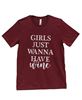 Picture of Girls Just Wanna Have Wine T-Shirt, Heather Cardinal