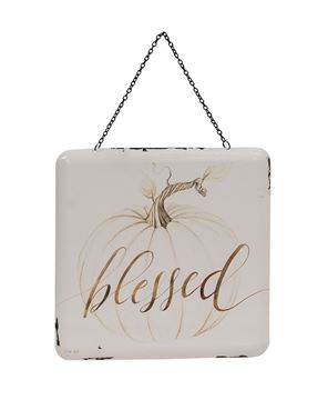 Picture of Blessed Pumpkin Enamel Hanging Sign