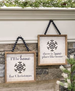 Picture of Snow Place Like Home Beaded Framed Sign, 2 Asstd.