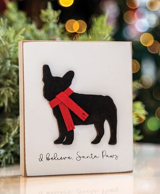 Picture of I Believe, Santa Paws Frenchie Block