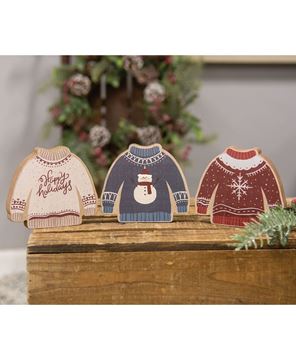 Picture of Christmas Sweater Chunky Sitter, 3 Asstd.