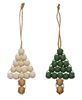 Picture of Wooden Bead Christmas Tree Ornament, 2 Asstd.