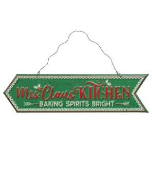 Picture of Mrs. Claus Kitchen Metal Hanging Sign