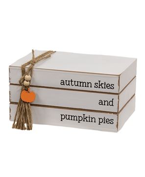 Picture of Autumn Skies and Pumpkin Pies Stacked Wooden Books