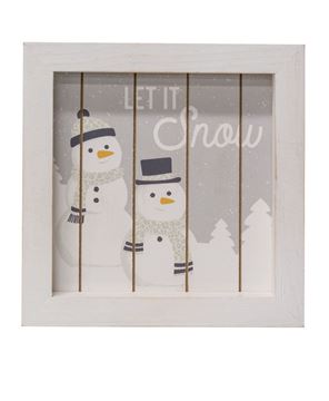 Picture of Let It Snow Framed Shiplap Snowman Sign