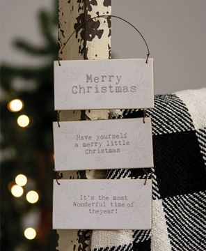 Picture of Merry Christmas Words Mini Snowflake Sign Ornament, 3 Asstd.