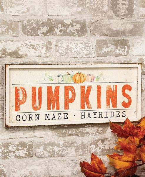 Col House Designs - Wholesale| Pumpkins Corn Maze Hayrides Metal Frame Sign