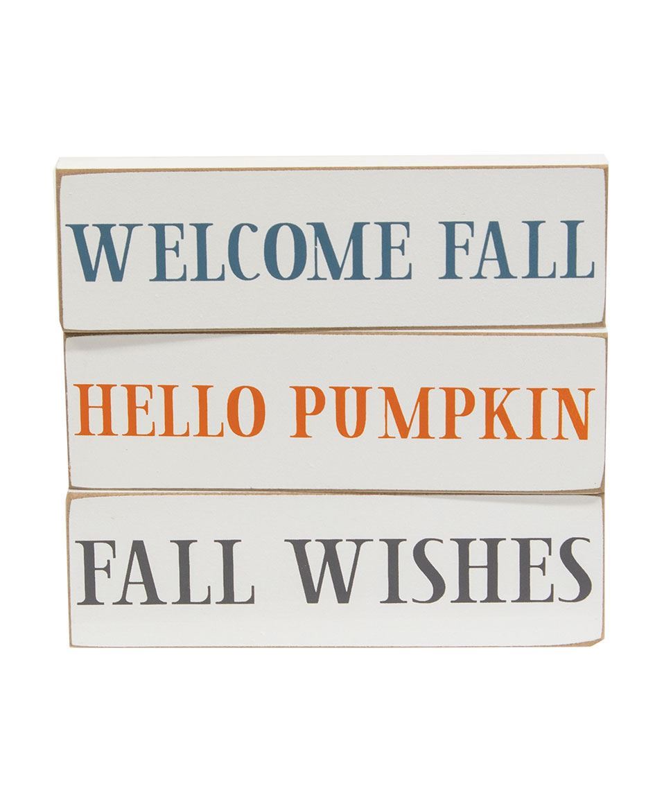 Col House Designs - Wholesale| Welcome Fall Skinny Block, 3 Asstd.