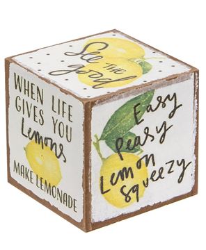 Picture of Lemon Sayings Wooden Cube