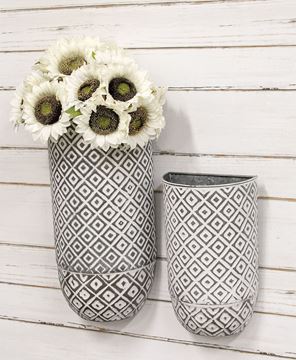 Picture of Shabby Chic Round Geometric Wall Buckets, 2/Set
