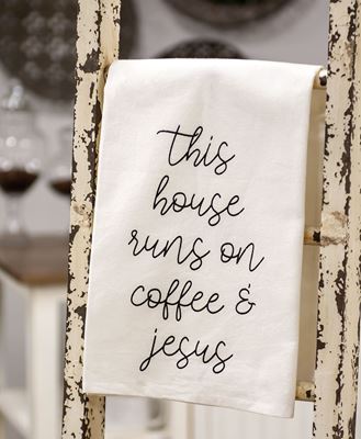 Picture of This House Runs on Coffee & Jesus Dish Towel