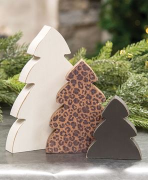 Picture of Fashion Print Chunky Christmas Trees, 3/Set
