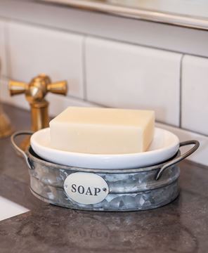 Picture of Enamel Soap Dish w/ Carrier