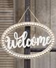 Picture of Distressed Beaded Wall Sign, "Welcome"