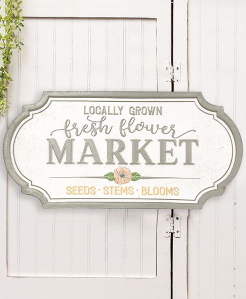Picture of Locally Grown Fresh Flower Market Metal Sign