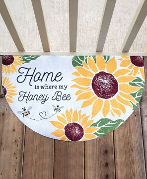 Picture of Home Is Where My Honey Bee Welcome Half Mat