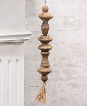 Picture of Large Beaded Tassel-Wood