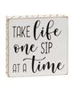 Picture of One Sip at a Time Polka Dot Square Block, 3 Asstd.