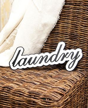 Picture of Laundry Black & White Metal Sign