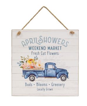 Picture of April Showers Weekend Market Wooden Sign