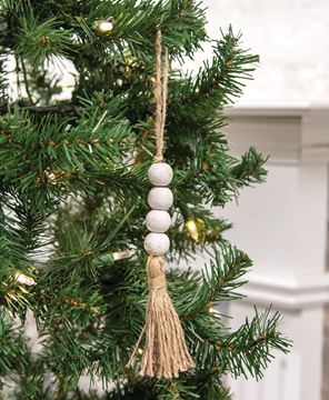 Enamel Ornament with Beaded Hanger