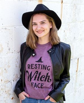 Picture of Resting Witch Face T-Shirt, Heather Maroon XXL