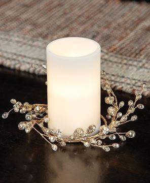 Picture of Gold Crystal Candle Ring, 3.5"
