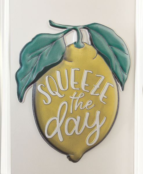 Picture of Squeeze the Day Lemon Metal Sign