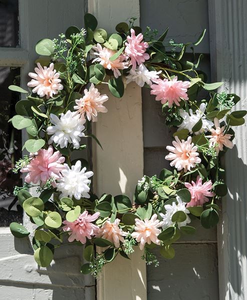 Picture of Pink, Blush, & White Spring Flower & Eucalyptus Wreath