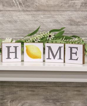 Picture of Lemon "Home" Blocks, 4/Set